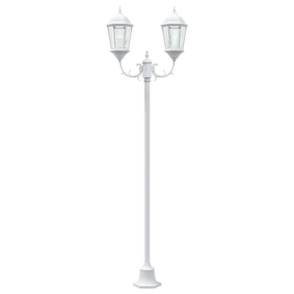 vidaXL Poteau de lumière de jardin Blanc Aluminium et Verre