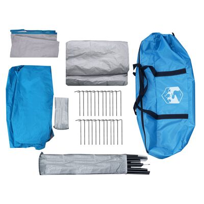 vidaXL Tente de camping 4 personnes bleu imperméable