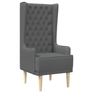 vidaXL Chaise &agrave; dossier haut avec boutons capitonn&eacute;s Gris fonc&eacute; Tissu