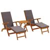 vidaXL Chaise longue inclinable et pliable 3 pcs Gris fonc&eacute;