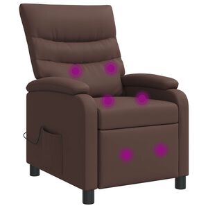 vidaXL Fauteuil de massage inclinable Marron Simili cuir