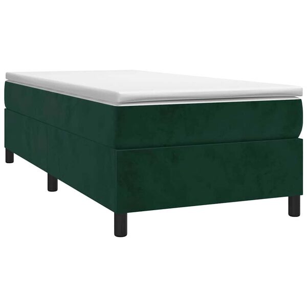 vidaXL Sommier &agrave; lattes de lit et matelas Vert fonc&eacute; 80x200 cm Velours