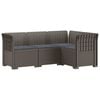 vidaXL Canap&eacute; de jardin 4 places avec coussins aspect rotin PP