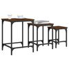 vidaXL Tables basses gigognes 3 pcs ch&ecirc;ne marron bois d'ing&eacute;nierie