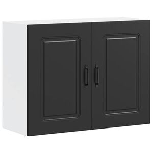 vidaXL Armoire murale de cuisine Kalmar noir bois d'ing&eacute;nierie