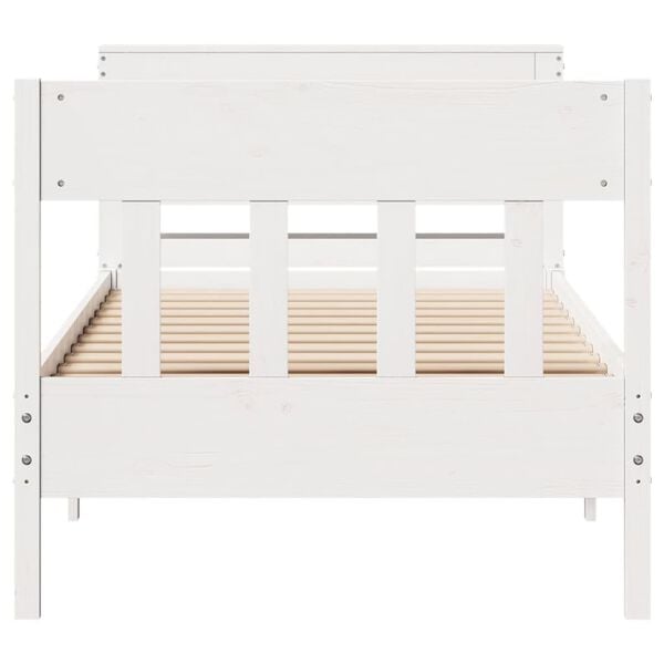 vidaXL Cadre de lit sans matelas blanc 100x200 cm bois de pin massif