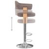 vidaXL Tabourets de bar lot de 2 taupe bois courbé et tissu