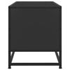 vidaXL Meuble TV noir 80x34,5x40 cm bois d'ing&eacute;nierie et m&eacute;tal