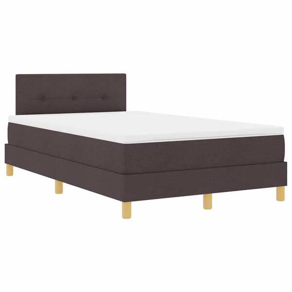 vidaXL Lit &agrave; ressorts avec matelas Marron fonc&eacute; 120 x 190 cm tissu
