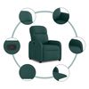 vidaXL Fauteuil inclinable Vert fonc&eacute; Tissu