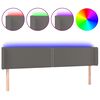 vidaXL T&ecirc;te de lit &agrave; LED Gris 203x16x78/88 cm Similicuir