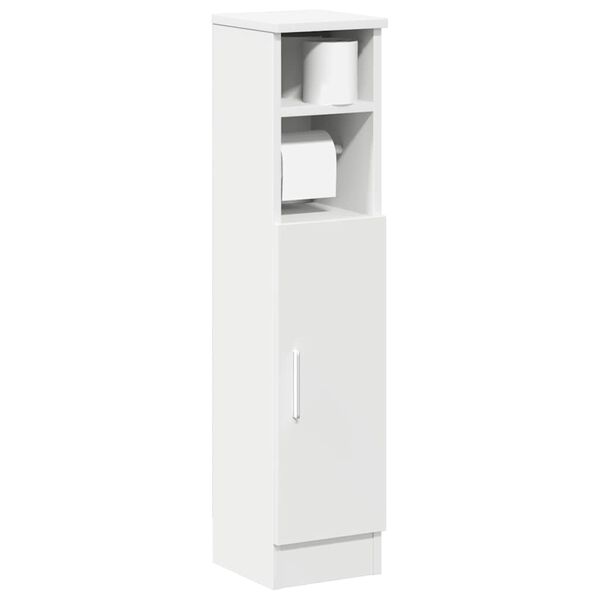 vidaXL Meuble de salle de bain avec porte-rouleau blanc 20,5x22x90 cm