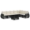 vidaXL Ensemble de canap&eacute; de jardin 8 pc Noir et blanc cr&egrave;me polyrotin
