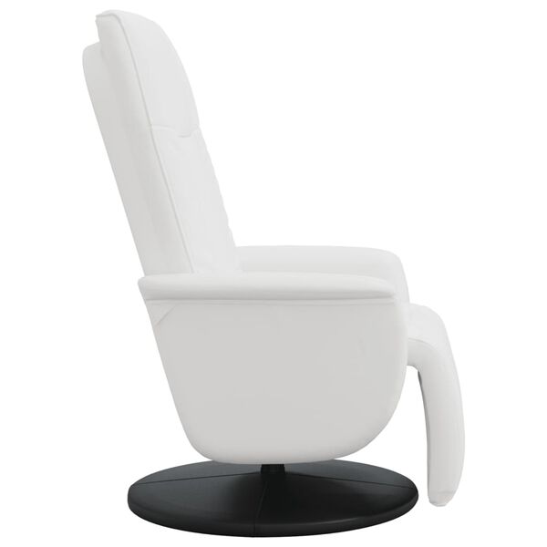 vidaXL Fauteuil inclinable avec repose-pieds blanc similicuir