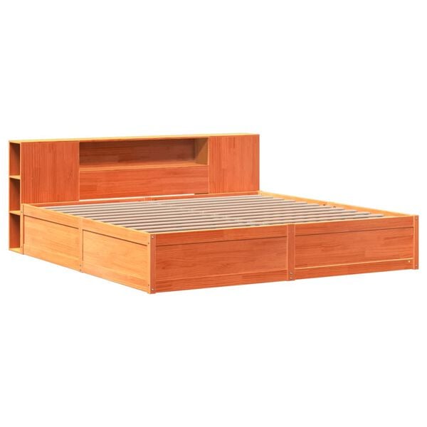 vidaXL Cadre de lit sans matelas cire marron 200x200cm bois pin massif