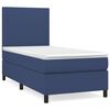 vidaXL Sommier &agrave; lattes de lit avec matelas Bleu 100x200 cm Tissu