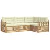 vidaXL Ensemble de canap&eacute;s d'ext&eacute;rieur 5 pc Blanc et cr&egrave;me Polyester