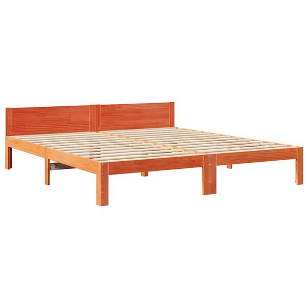 vidaXL Cadre de lit sans matelas cire marron 160x200cm bois pin massif
