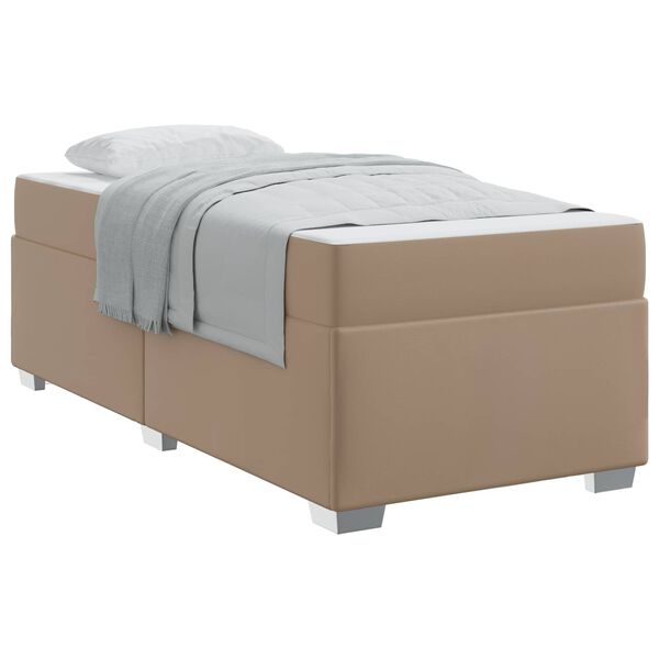 vidaXL Cadre de lit avec matelas Cappuccino 100 x 200 cm tissu