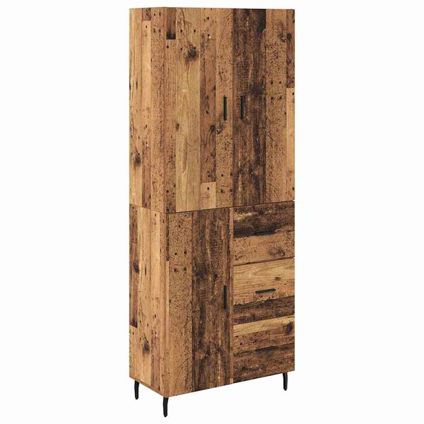 vidaXL Haut Armoire 2 pcs Bois Ancien Bois Agglom&eacute;r&eacute; et Verre