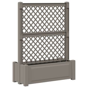 vidaXL Grand pot avec trellis Gris 99,5 x 43 x 133,5 PP