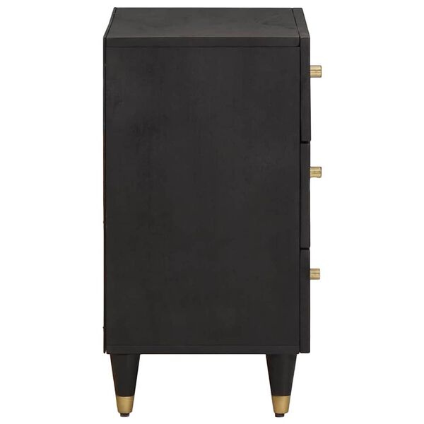 vidaXL Cabinet de chevet Noir 50 x 33 x 62 cm Bois de mangue massif