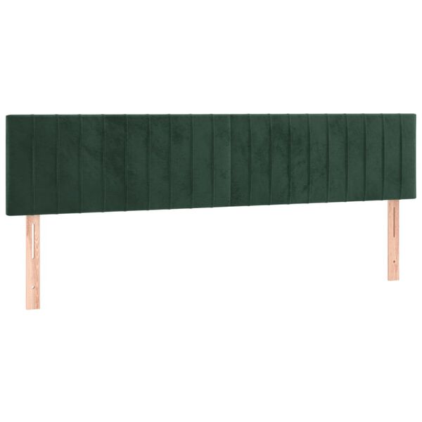 vidaXL Tête de lit à LED Vert foncé 200x5x78/88 cm Velours