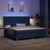 vidaXL Lit &agrave; ressorts avec matelas avec LED Bleu 200 x 200 cm tissu