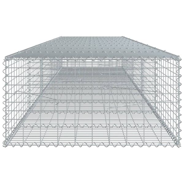 vidaXL Panier gabion avec couvercle 500x100x50 cm fer galvanis&eacute;