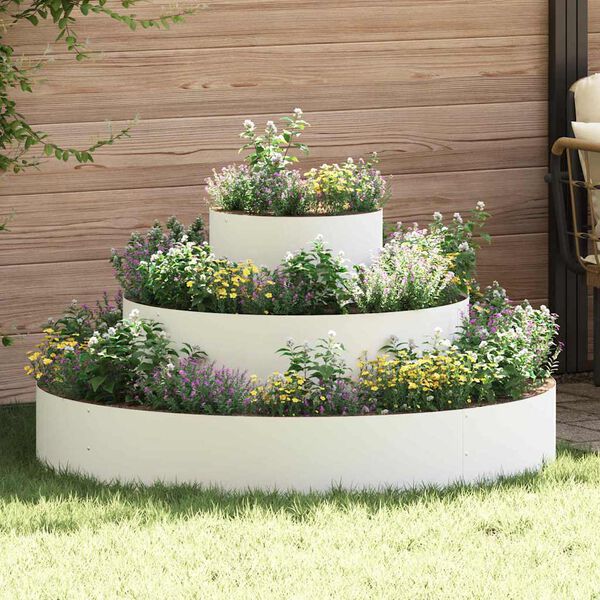 vidaXL Cache-pot de jardin Blanc 120 x 120 x 20 cm