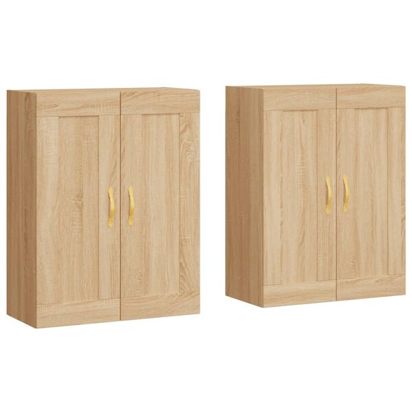 vidaXL Armoires murales 2 pcs ch&ecirc;ne sonoma bois d'ing&eacute;nierie