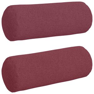 vidaXL Coussins d'accent 2 pcs Bordeaux &Oslash; 25 x 70 cm tissu