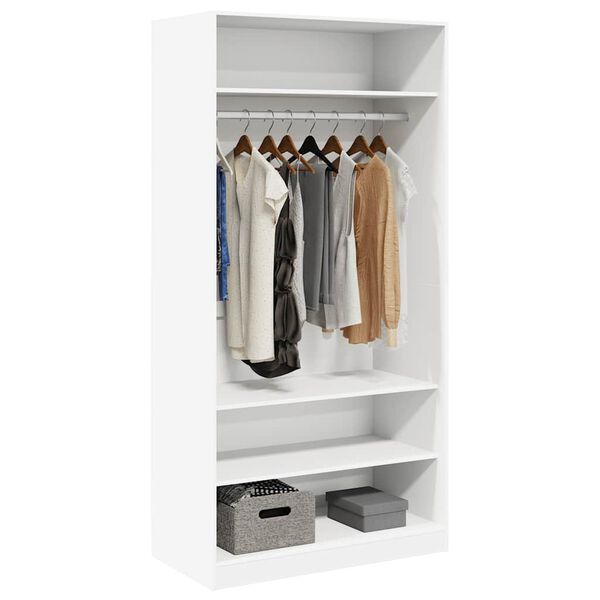 vidaXL Garde-robe Blanc 100 x 50 x 200 cm Bois d'ing&eacute;nierie