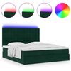 vidaXL Cadre de lit ottoman avec matelas vert fonc&eacute; 200x200 cm velours