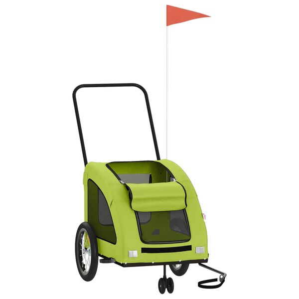 vidaXL Remorque de v&eacute;lo pour animaux de compagnie vert