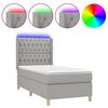 vidaXL Sommier &agrave; lattes de lit matelas LED Gris clair 100x200 cm Tissu