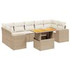 vidaXL Salon de jardin avec coussins 8 pcs beige r&eacute;sine tress&eacute;e