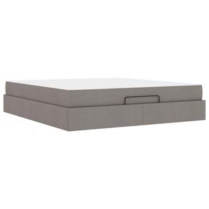 vidaXL Cadre de lit avec matelas avec matelas 2 pcs Taupe tissu