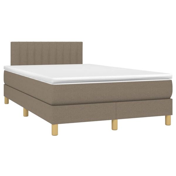 vidaXL Sommier &agrave; lattes de lit avec matelas taupe 120x190 cm tissu