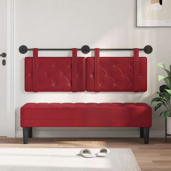 vidaXL T&ecirc;te de lit suspendue Bordeaux 130 x 55 x 5 cm Simili cuir