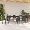 vidaXL Ensemble de salle &agrave; manger pour jardin 7 pcs Marron et Noir