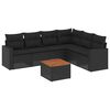 vidaXL Salon de jardin 7 pcs avec coussins noir r&eacute;sine tress&eacute;e