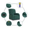 vidaXL Fauteuil de massage inclinable Vert fonc&eacute; Tissu