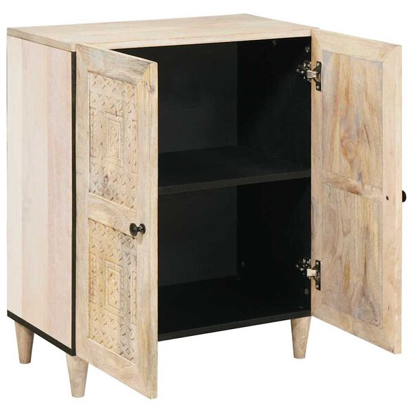 vidaXL Buffet avec porte Blanc 60 x 33 x 75 cm bois de manguier massif