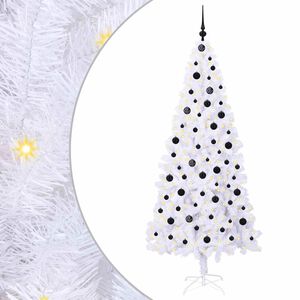 vidaXL Sapin de No&euml;l artificiel avec 300 LED Blanc 210 cm PVC et Acier