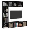 vidaXL Ensemble de biblioth&egrave;que/meuble TV 3 pcs Noir 180x30x180 cm