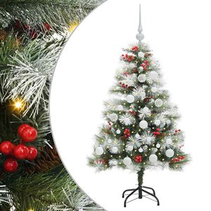 vidaXL Sapin de No&euml;l artificiel Vert et blanc 120 cm