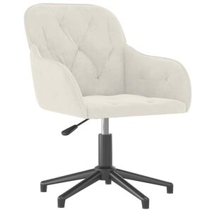vidaXL Chaise pivotante de bureau Cr&egrave;me Velours