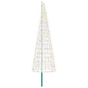 vidaXL Guirlande lumineuse de sapin de No&euml;l avec piquet et m&acirc;t 300 cm