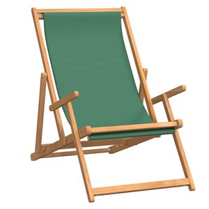 vidaXL Chaise pliante en bois massif de teck vert